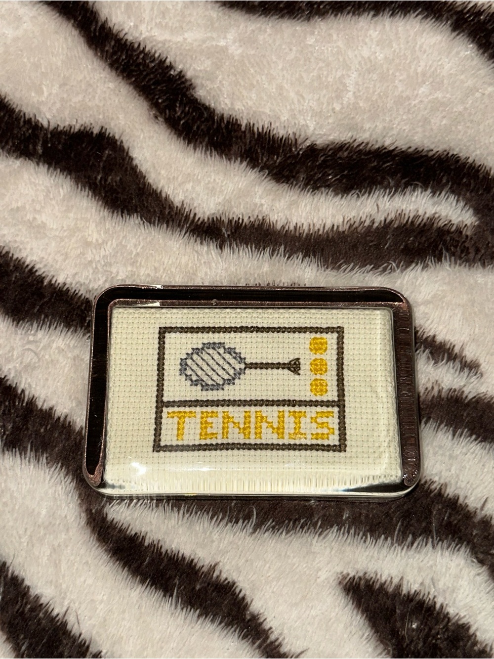 Tennis Cross-Stitch Paperweight